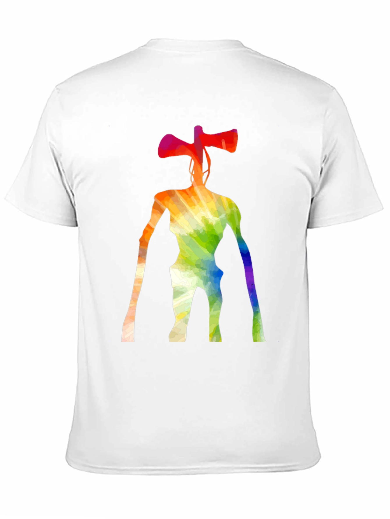 Rainbow Siren Head Graphic Black T-Shirt