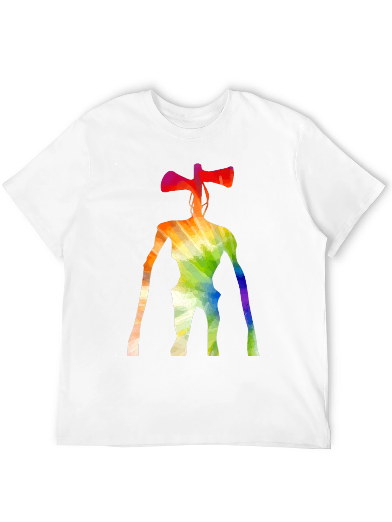 Rainbow Siren Head Graphic Black T-Shirt