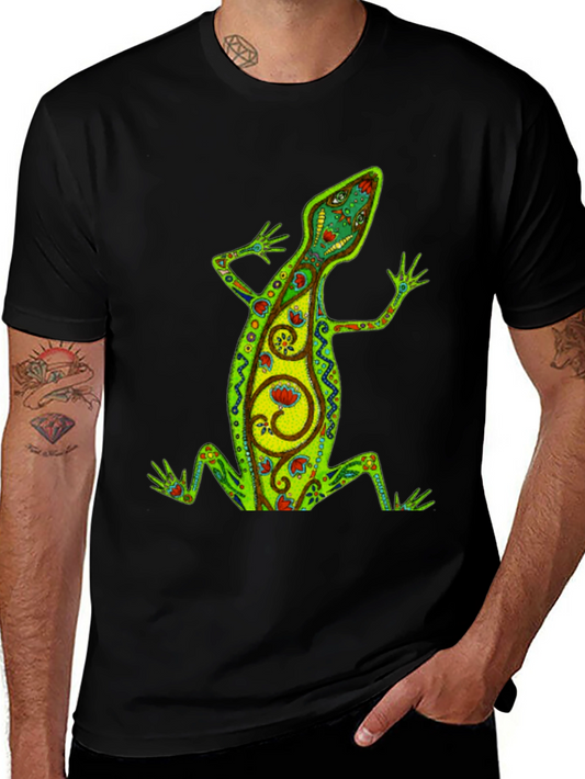 Cool Lizard Graphic Black T-Shirt