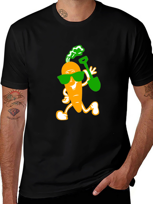 Funny Carrot with Shovel Graphic T-Shirt