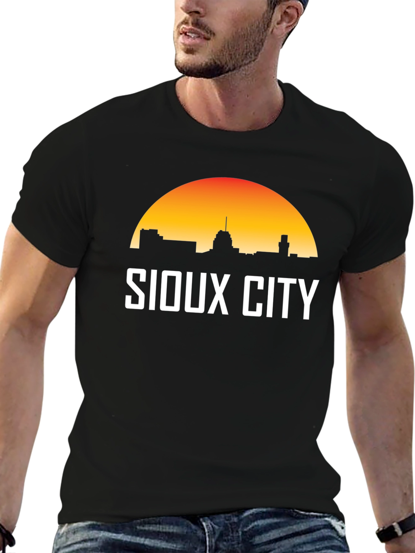 Sioux City Skyline T-Shirt Sunset Graphic Tee