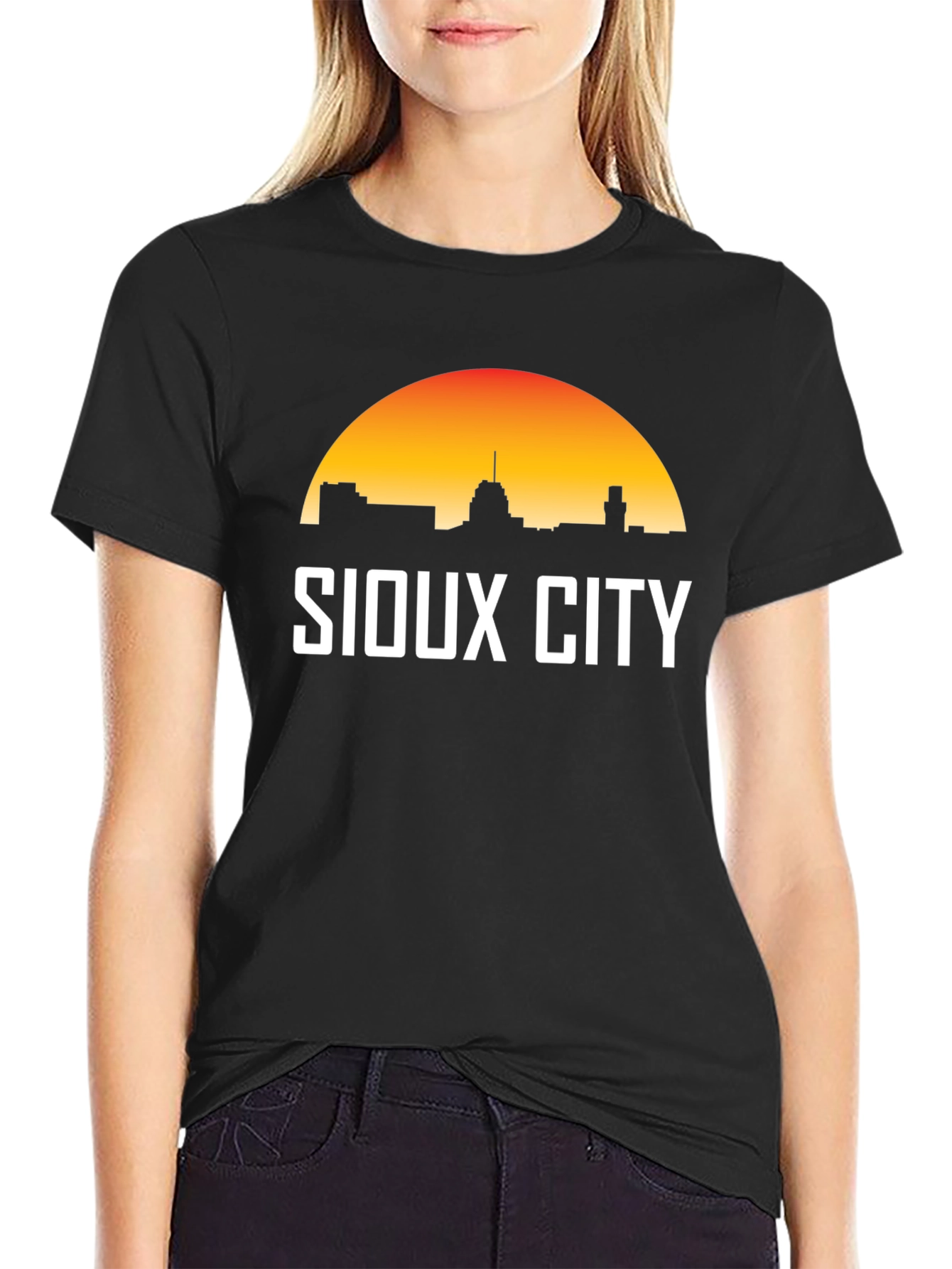 Sioux City Skyline T-Shirt Sunset Graphic Tee