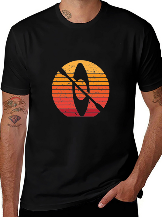 Retro Kayak Sunset Graphic T-Shirt