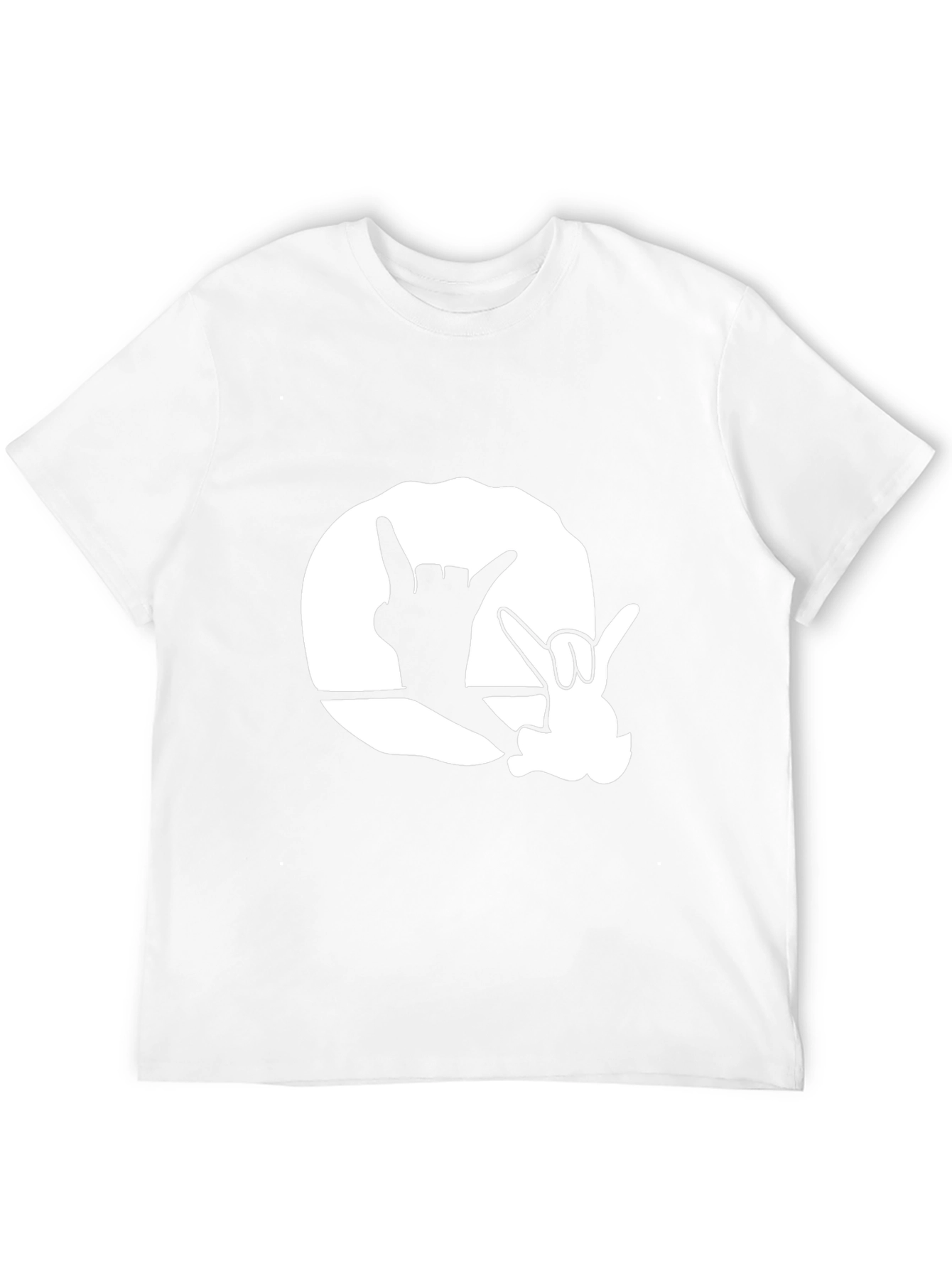 Black Graphic Tee with Hand Sign Design