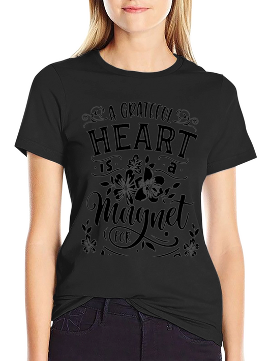 Grateful Heart Magnet T-Shirt - Black