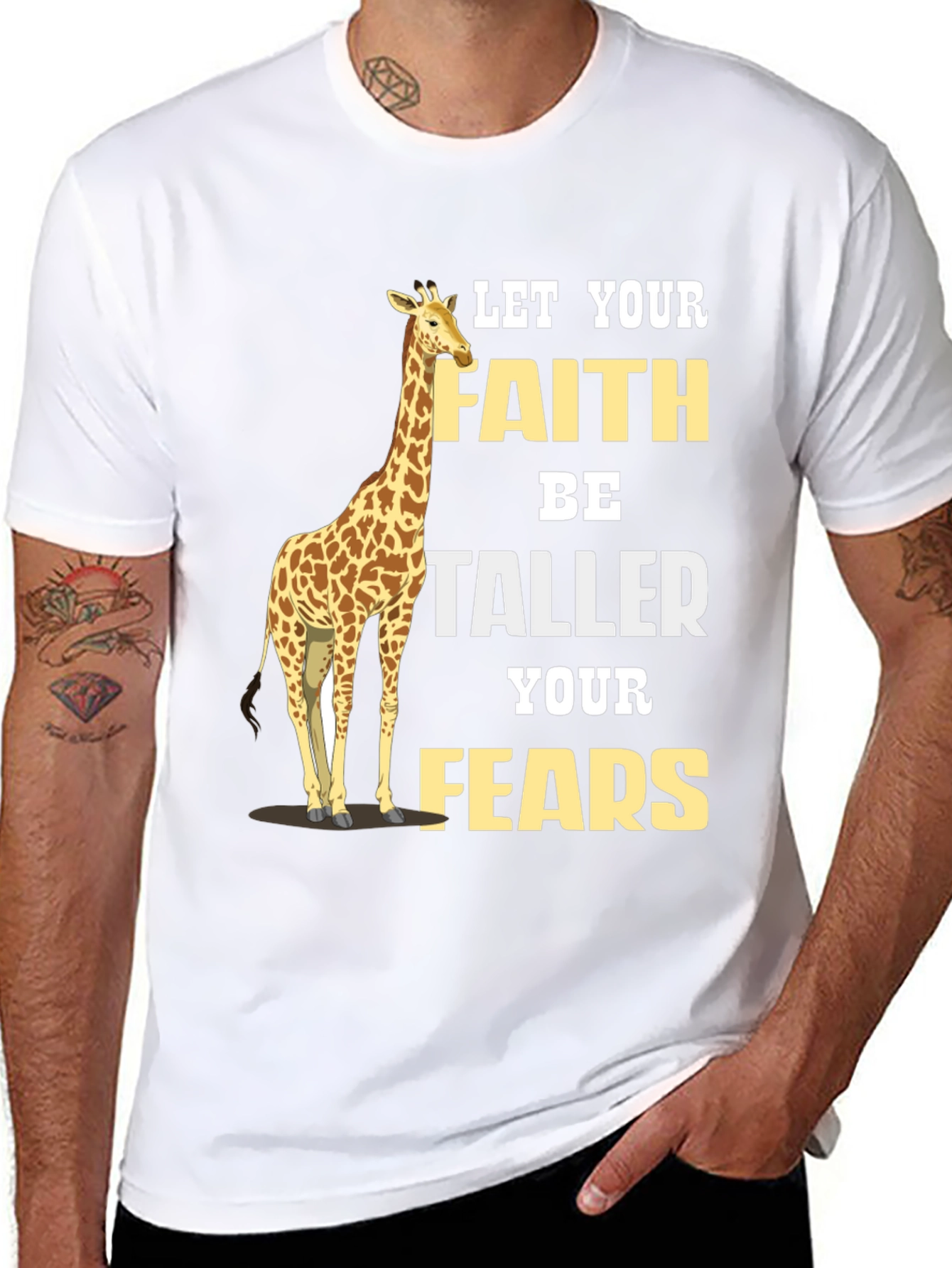 Faith Taller Than Fears Giraffe Graphic Tee