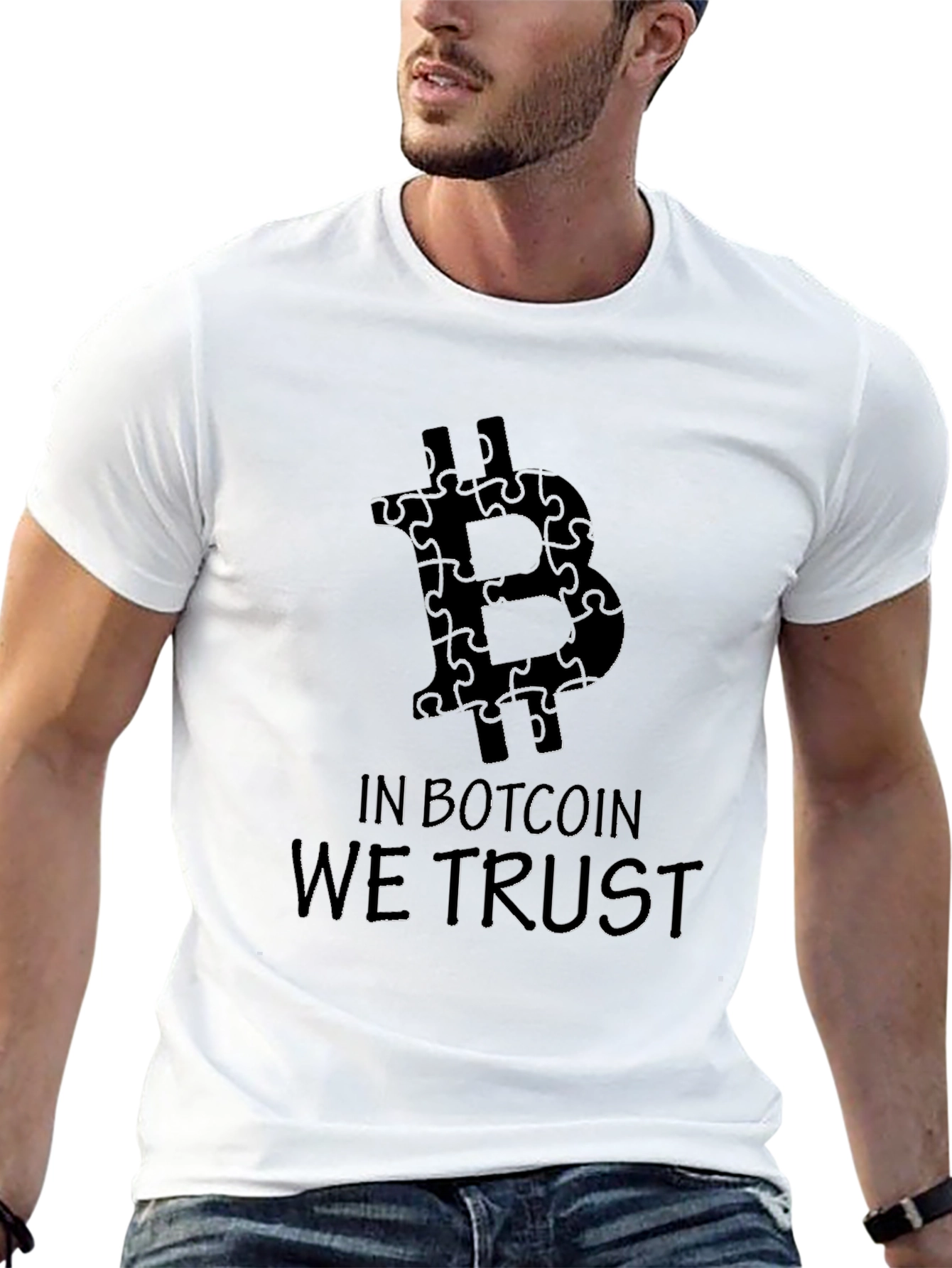 Bitcoin Puzzle Piece Graphic Black Tee