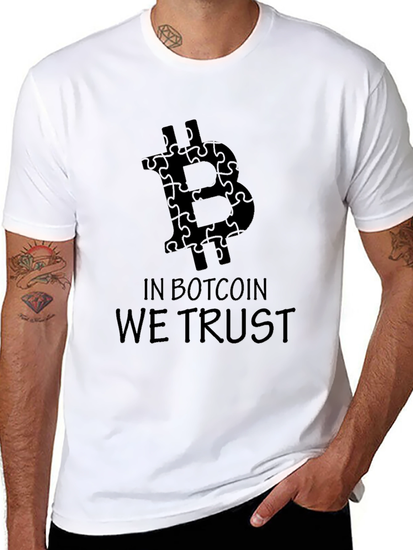 Bitcoin Puzzle Piece Graphic Black Tee