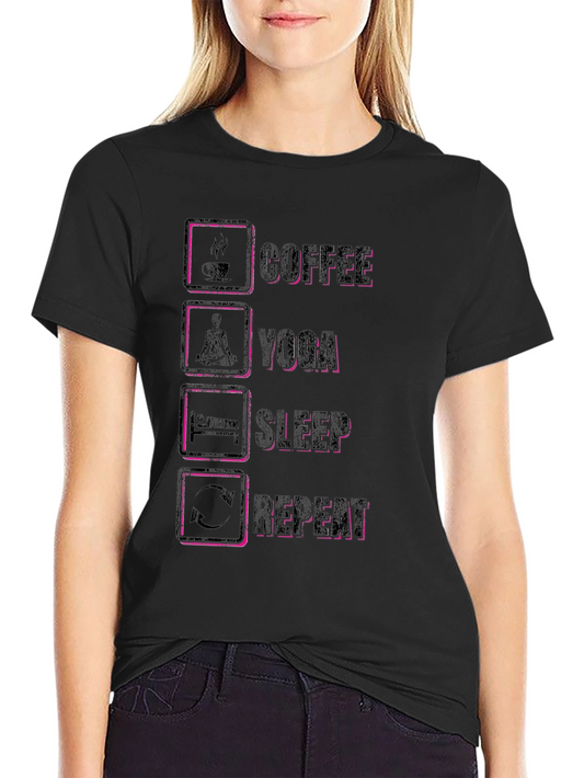 Coffee Yoga Sleep Repeat Graphic Tee