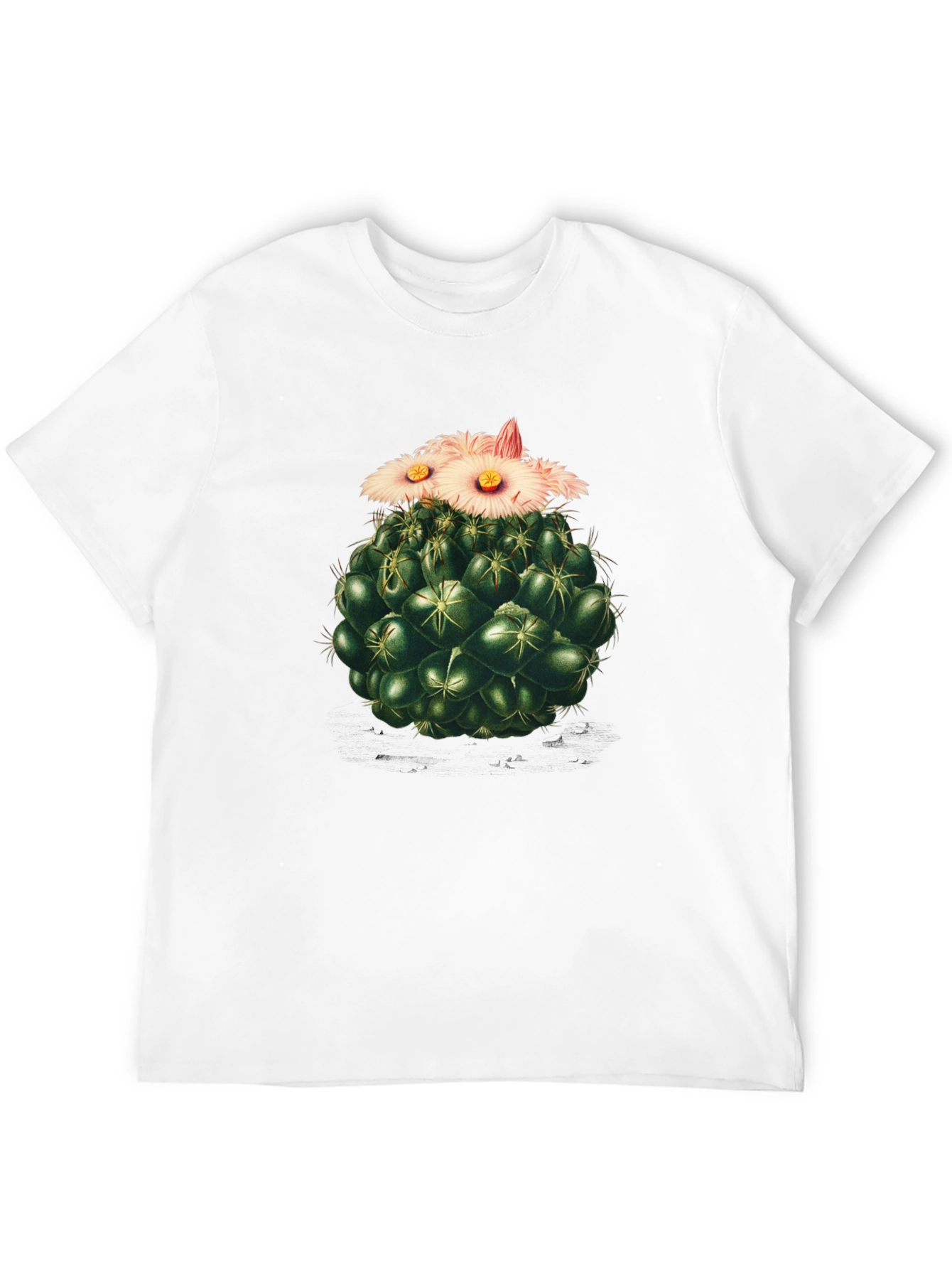 Cactus Flower Graphic Tee - Stylish Black T-Shirt