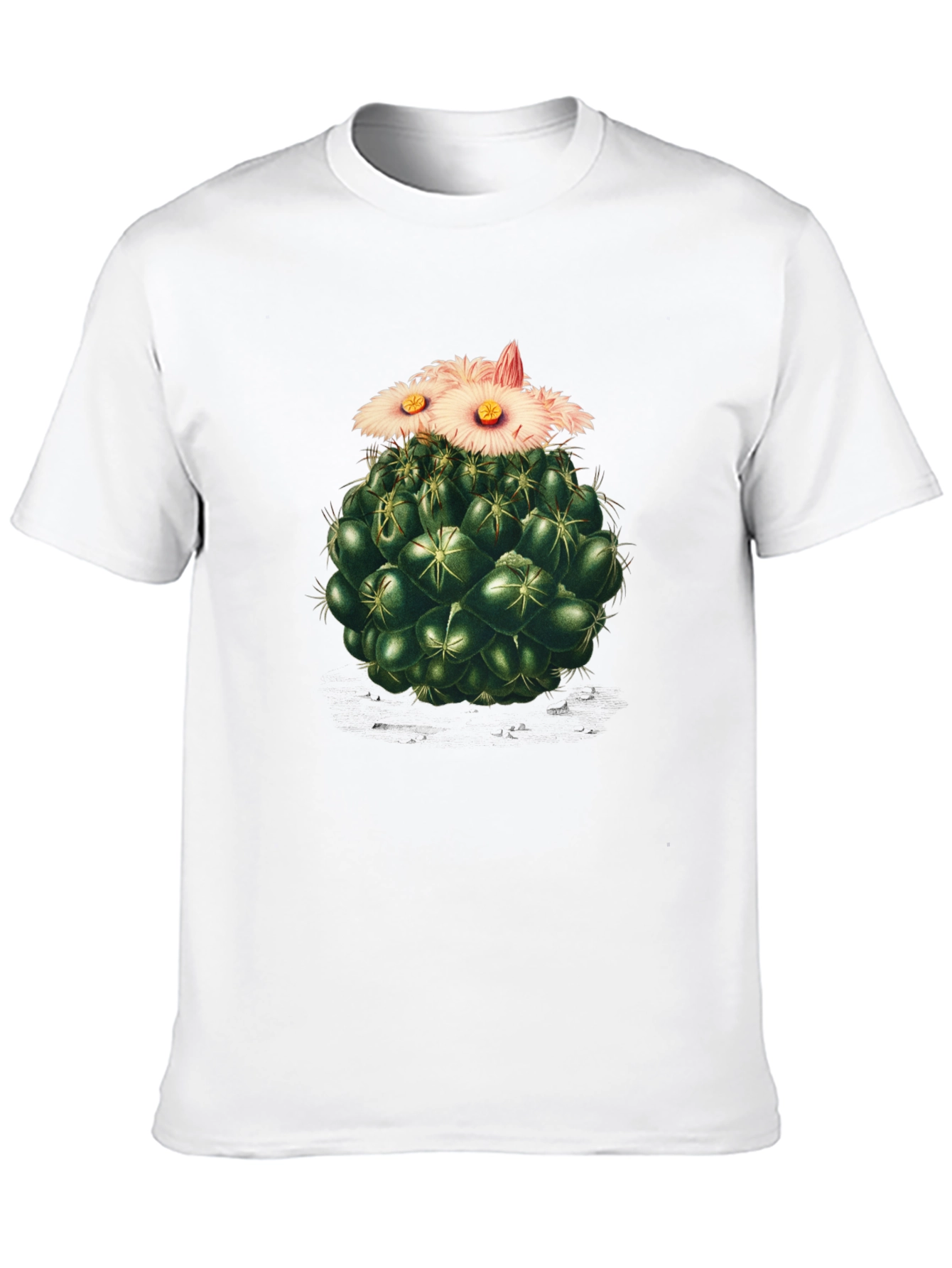 Cactus Flower Graphic Tee - Stylish Black T-Shirt