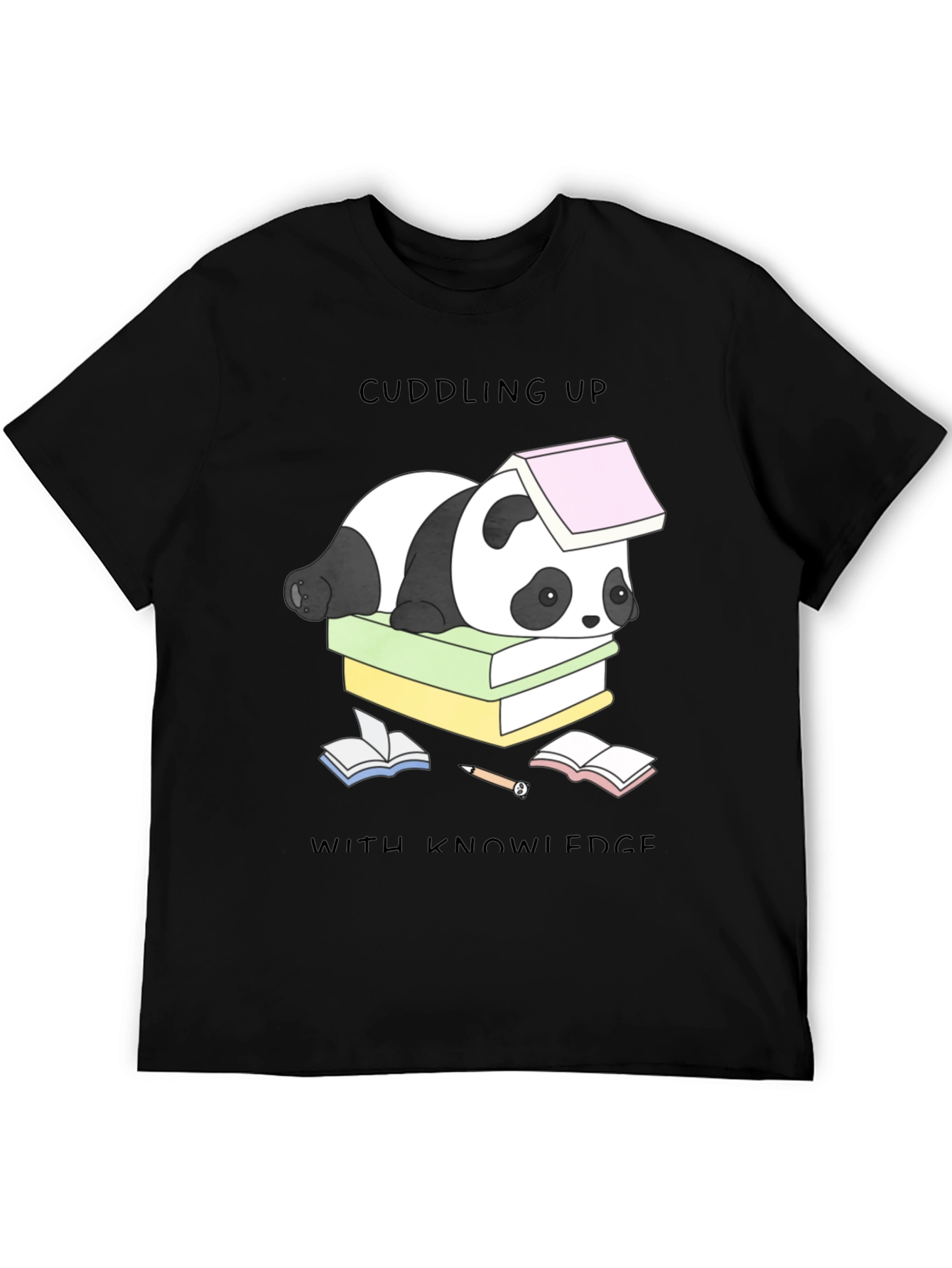 Cuddling Up With Knowledge Panda T-Shirt