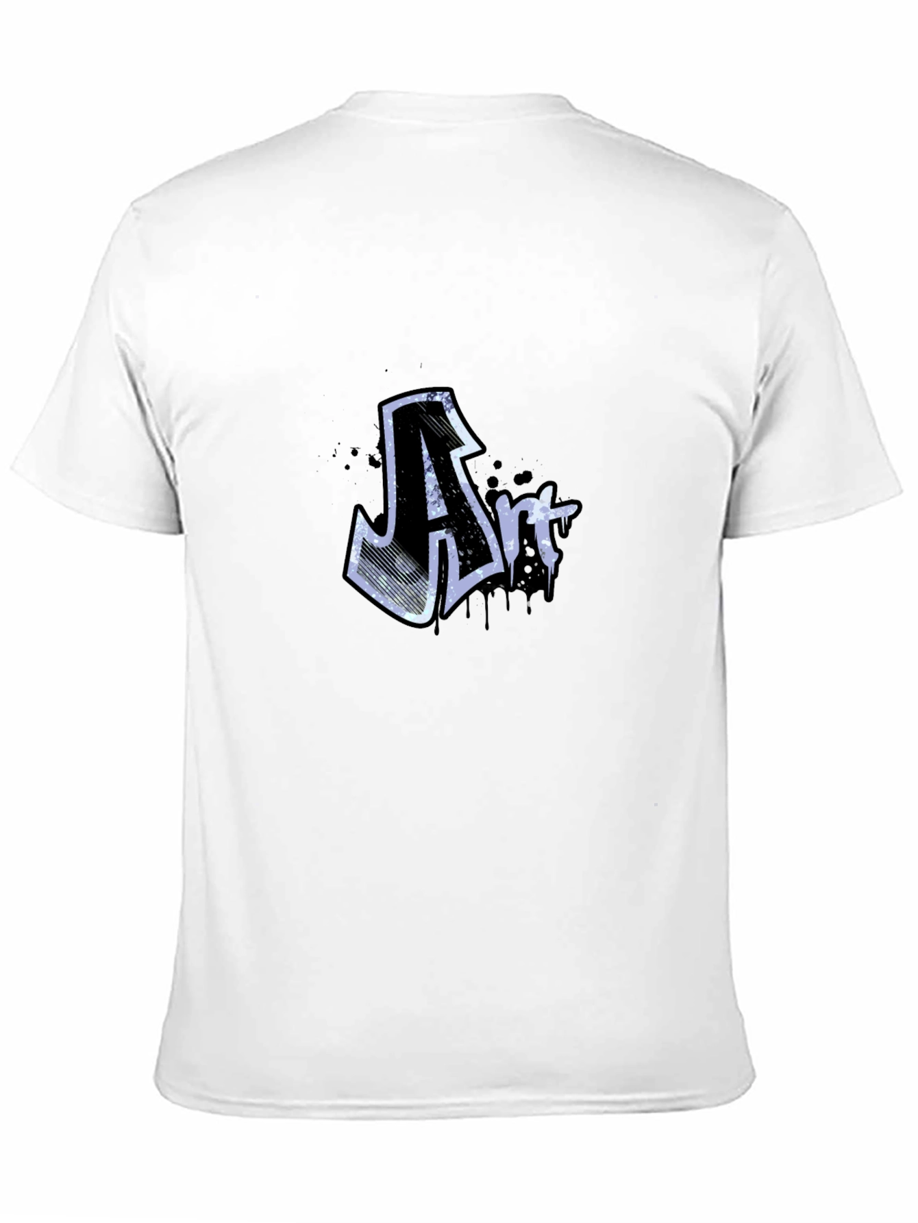 Art Graffiti Graphic Tee - Black Crew Neck T-Shirt