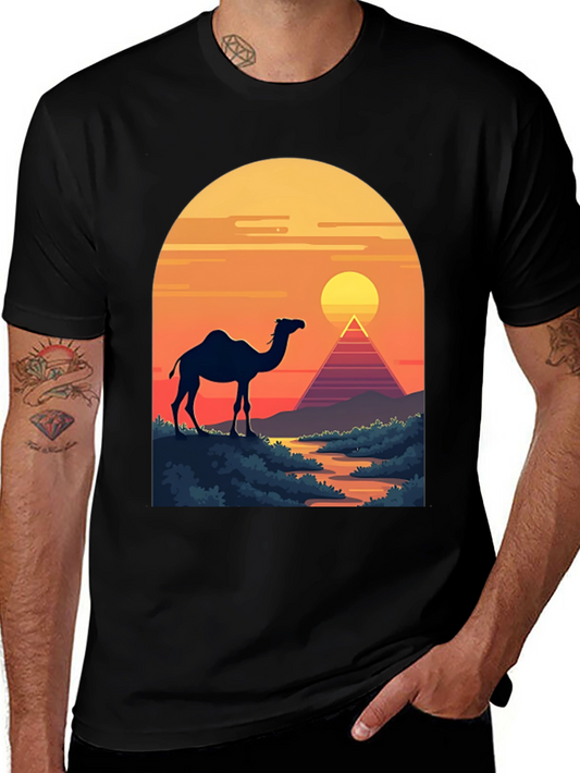 Camel & Pyramid Sunset Graphic Tee