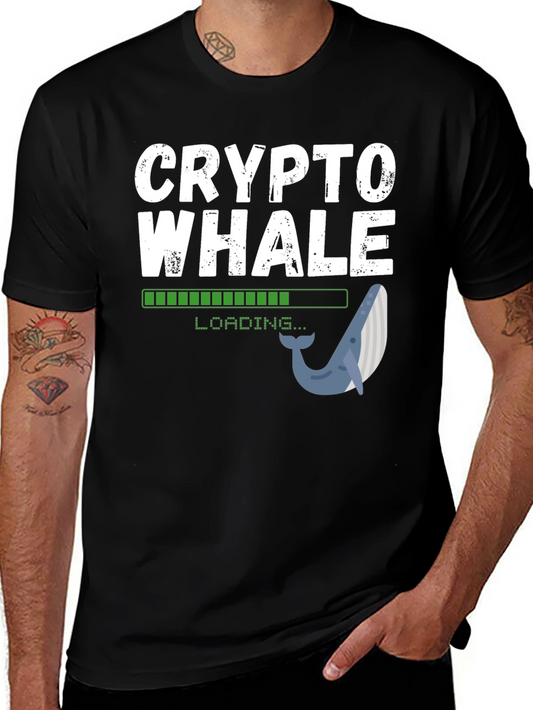 Crypto Whale Loading Black T-Shirt