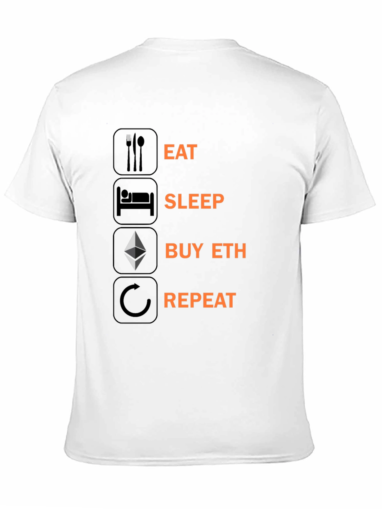 Eat Sleep Buy ETH Repeat T-Shirt Crypto Black
