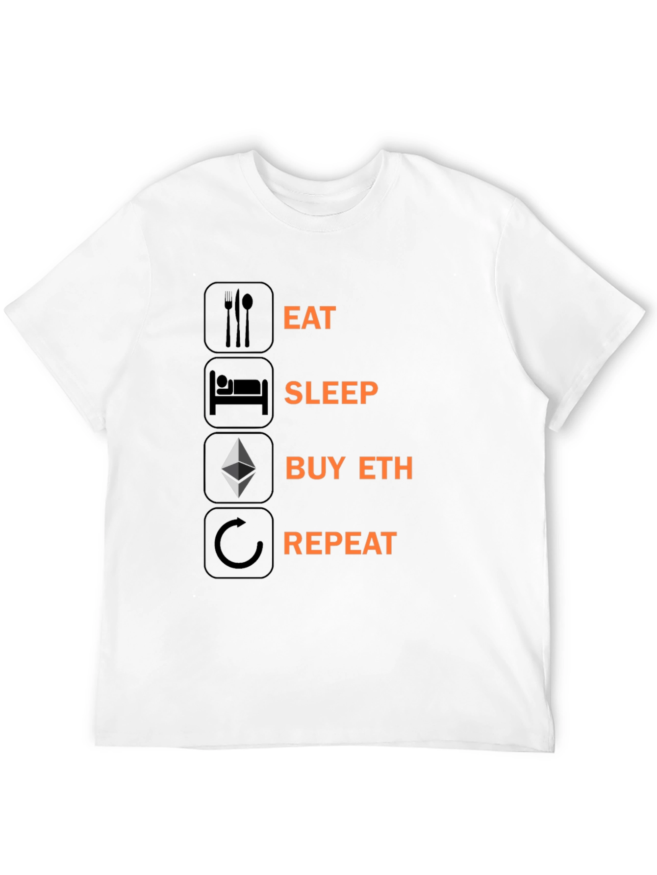 Eat Sleep Buy ETH Repeat T-Shirt Crypto Black