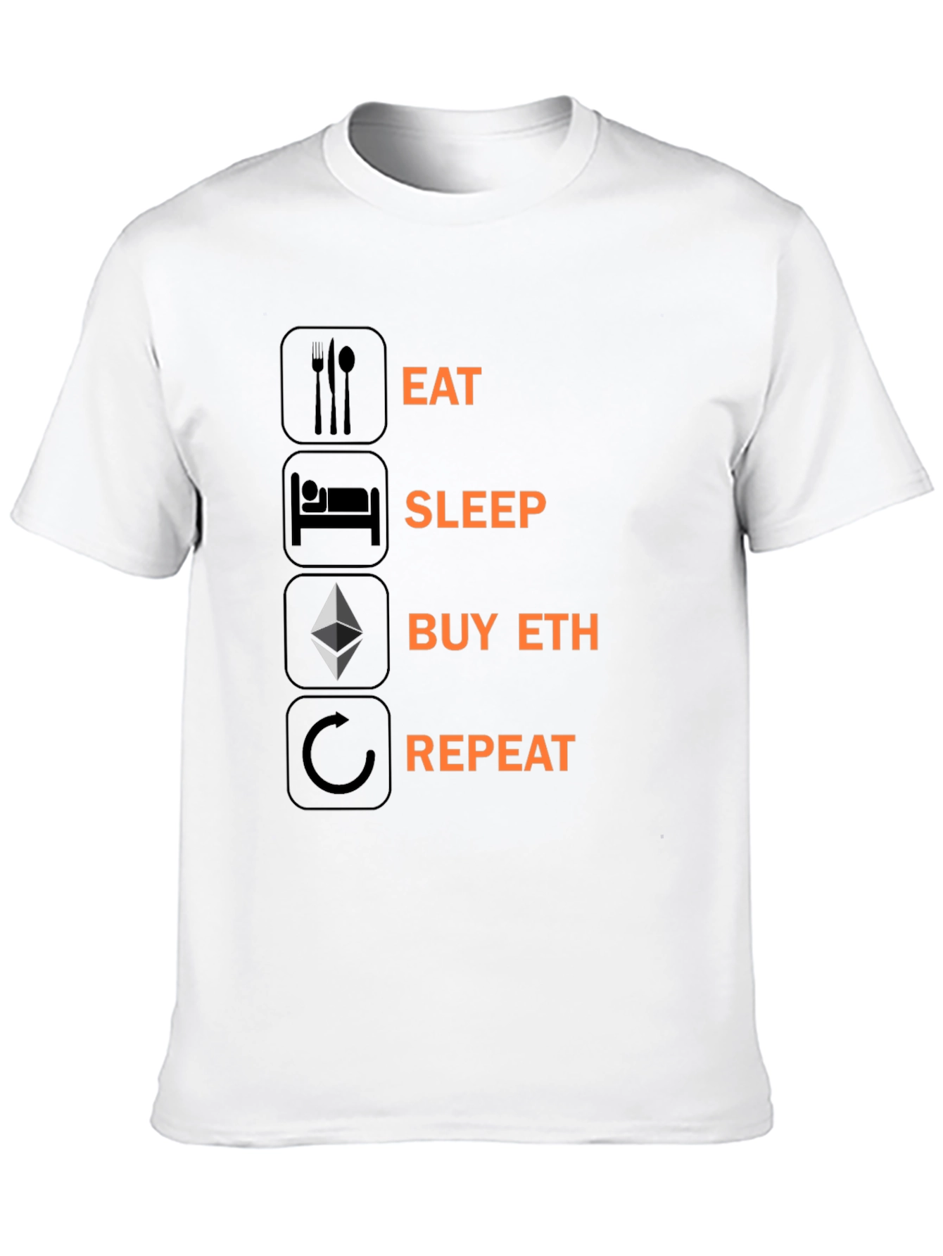 Eat Sleep Buy ETH Repeat T-Shirt Crypto Black