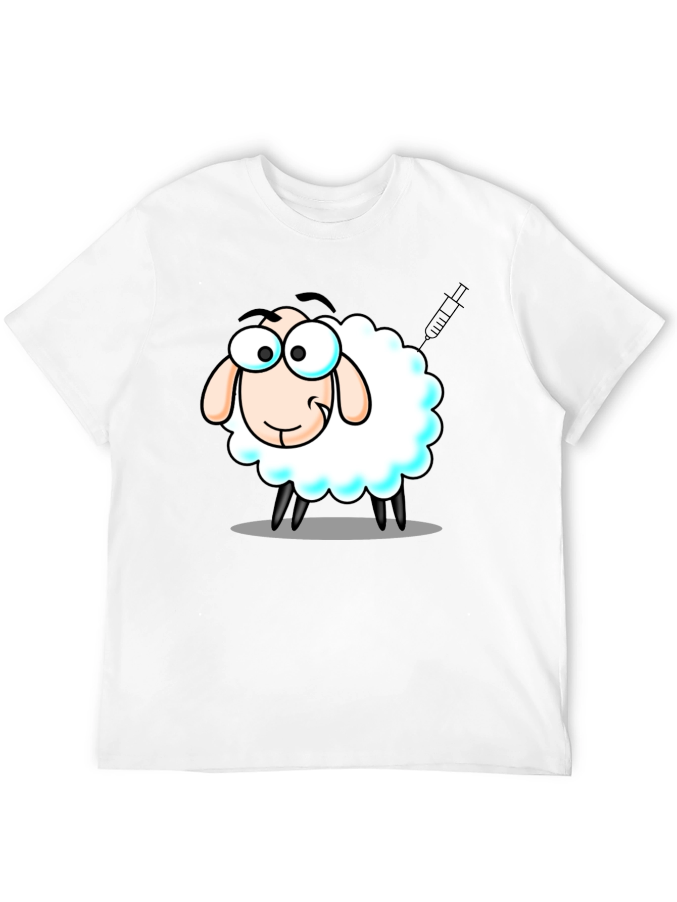 Vaccinated Sheep Graphic Tee - Black Cotton T-Shirt