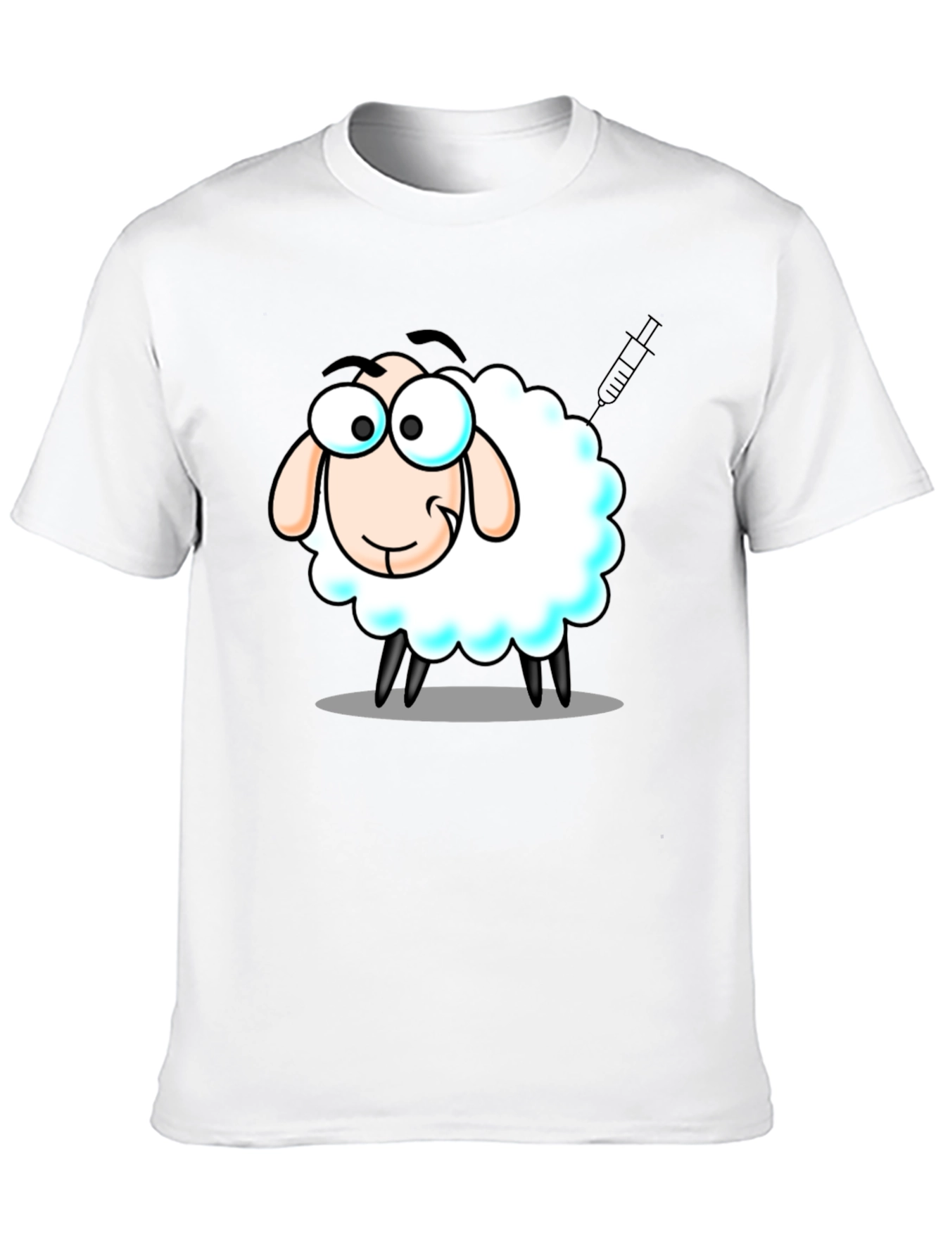 Vaccinated Sheep Graphic Tee - Black Cotton T-Shirt