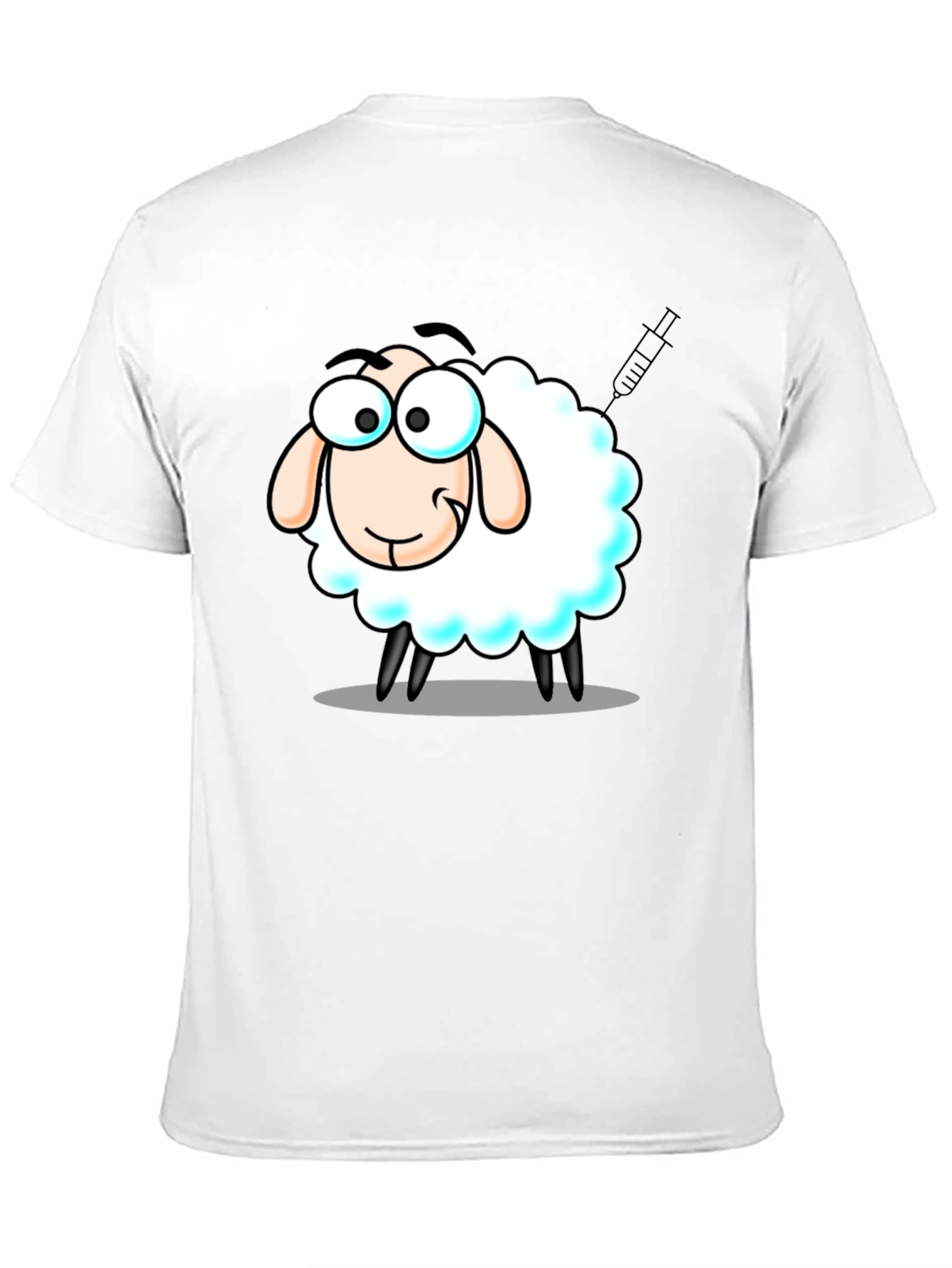 Vaccinated Sheep Graphic Tee - Black Cotton T-Shirt