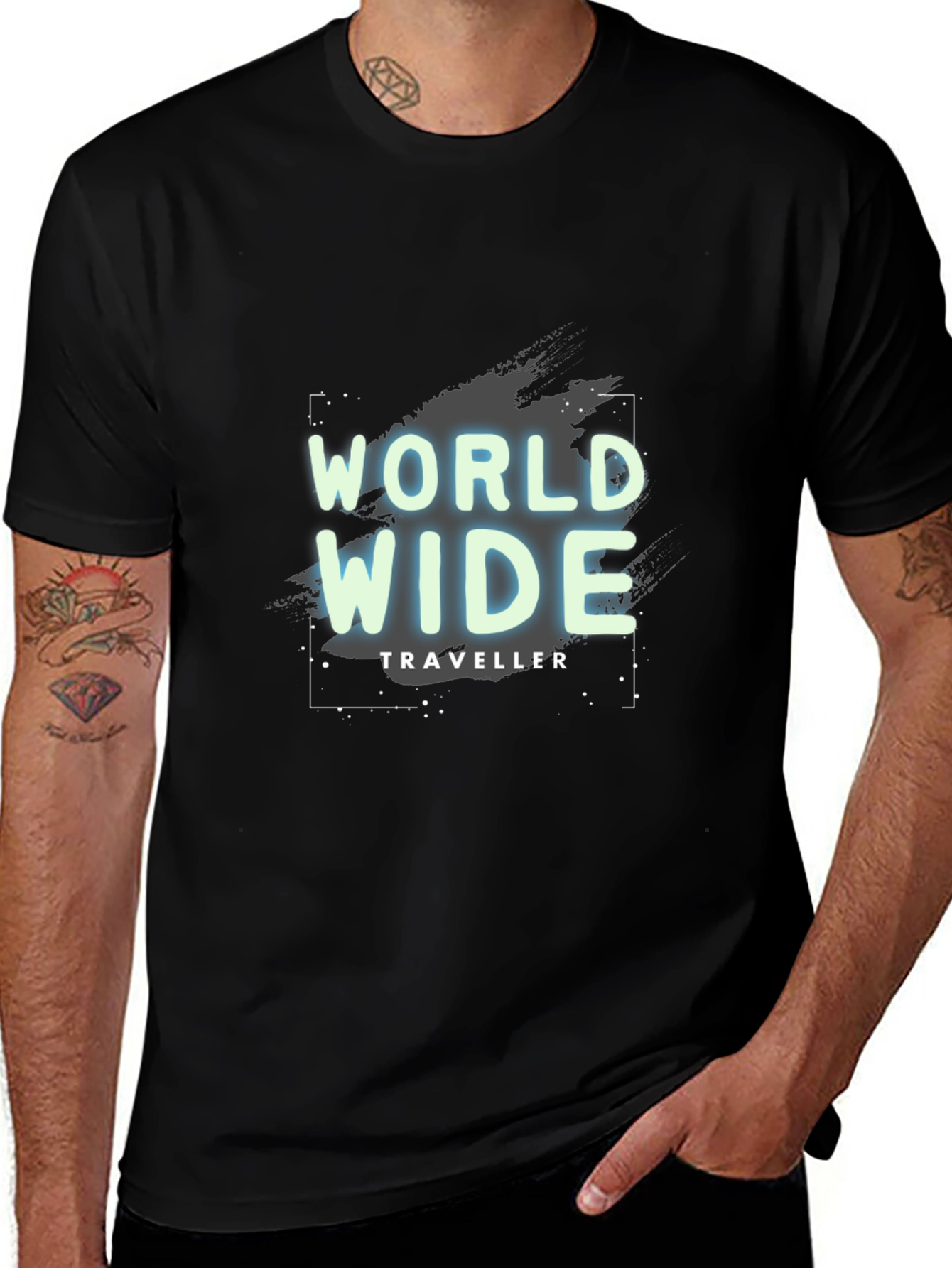 World Wide Traveller Black T-Shirt