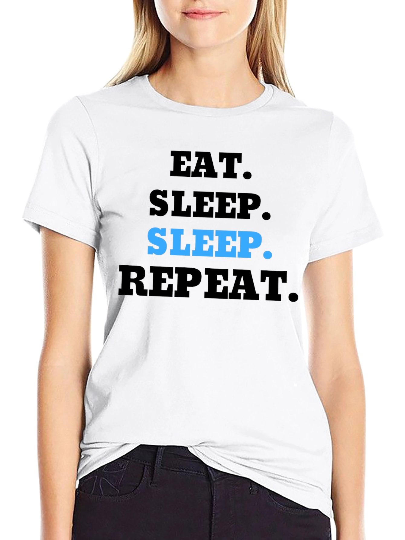 Eat Sleep Repeat T-Shirt - Black Casual Tee