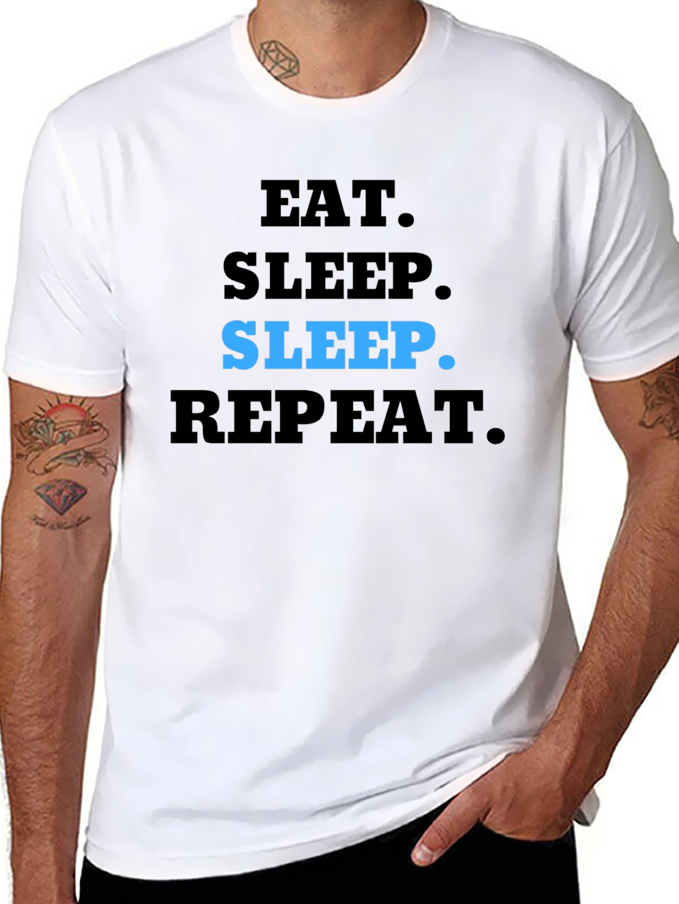 Eat Sleep Repeat T-Shirt - Black Casual Tee