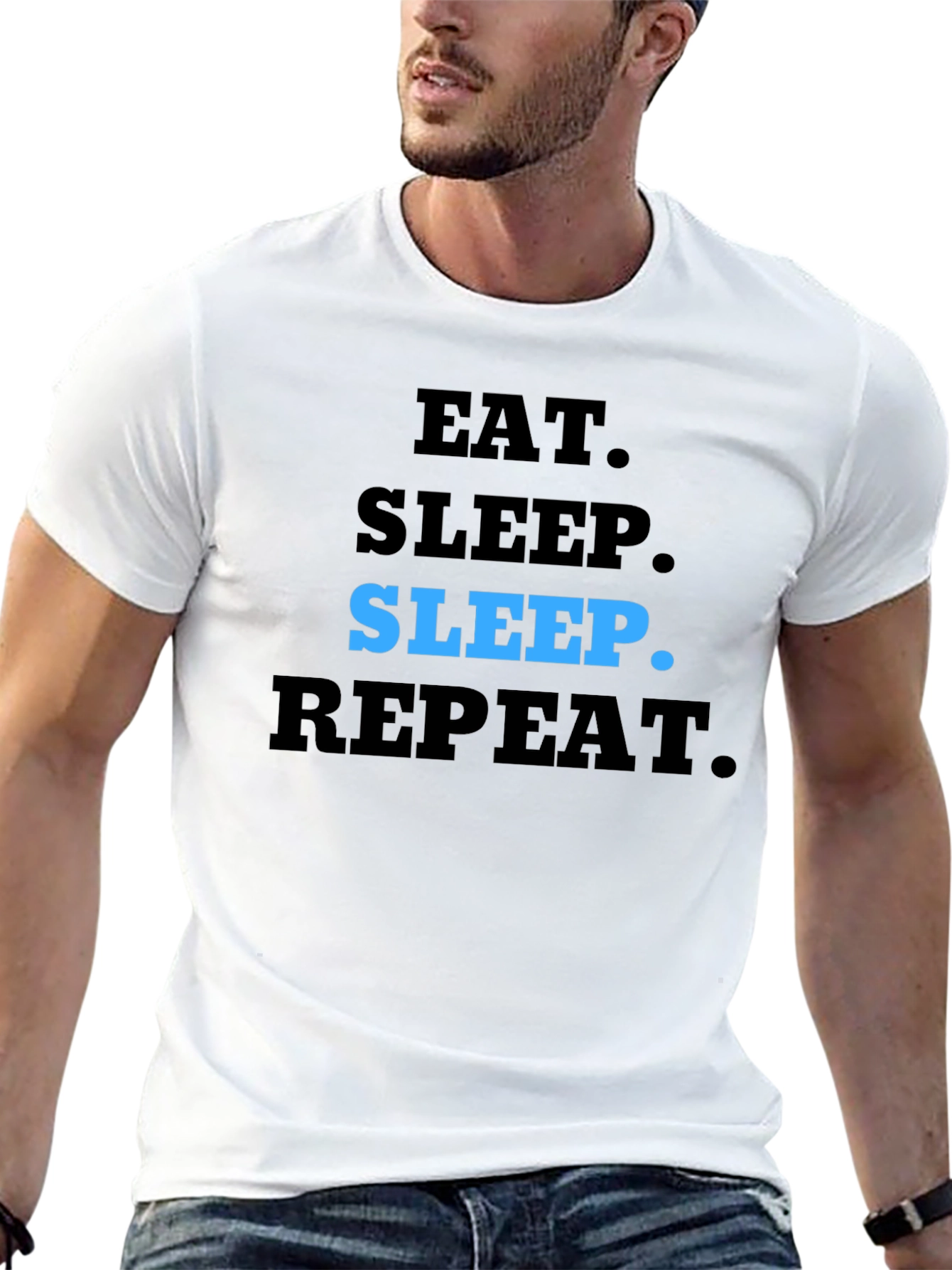 Eat Sleep Repeat T-Shirt - Black Casual Tee
