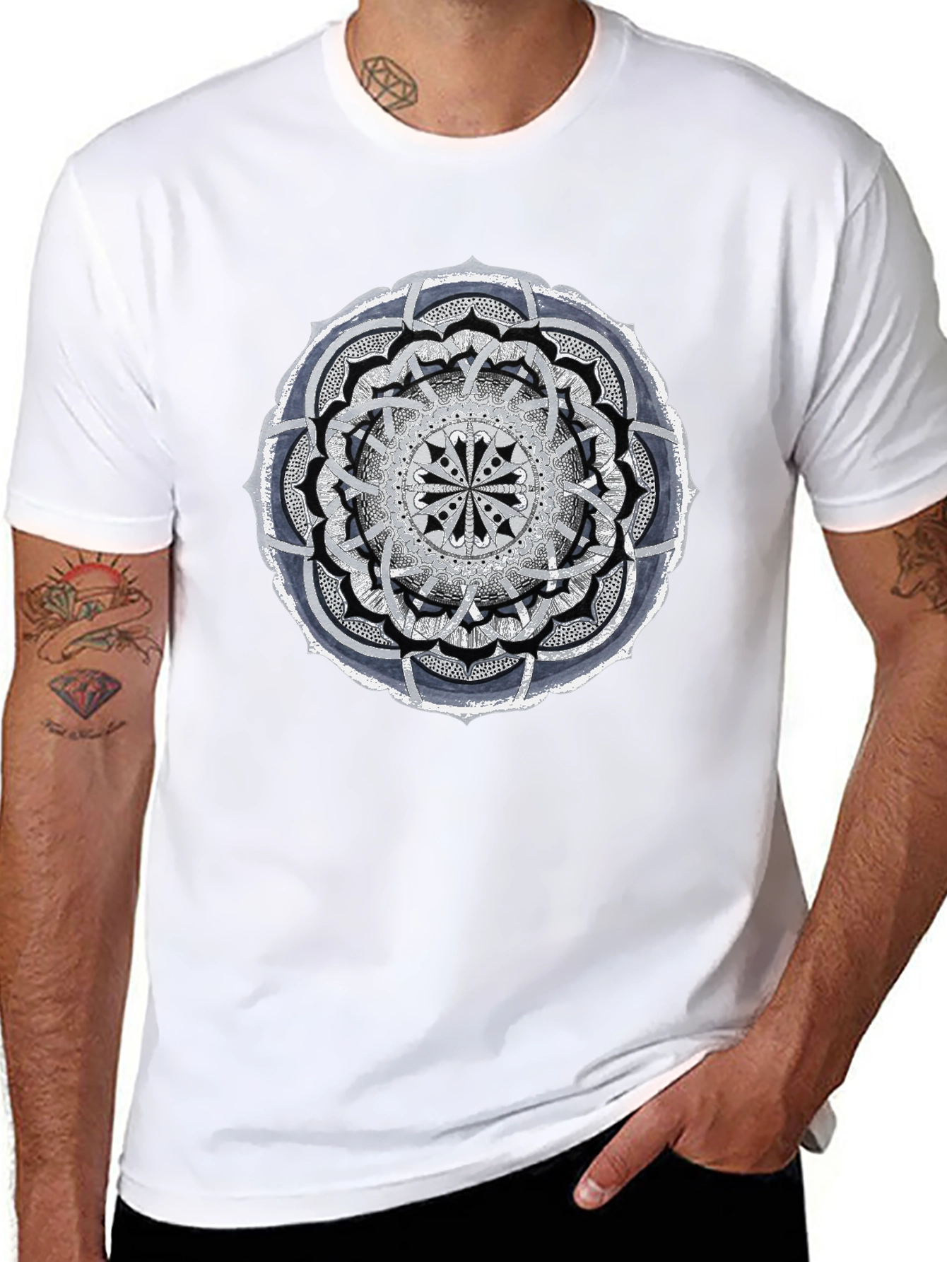 Mandala Graphic Tee - Stylish Black Cotton T-Shirt