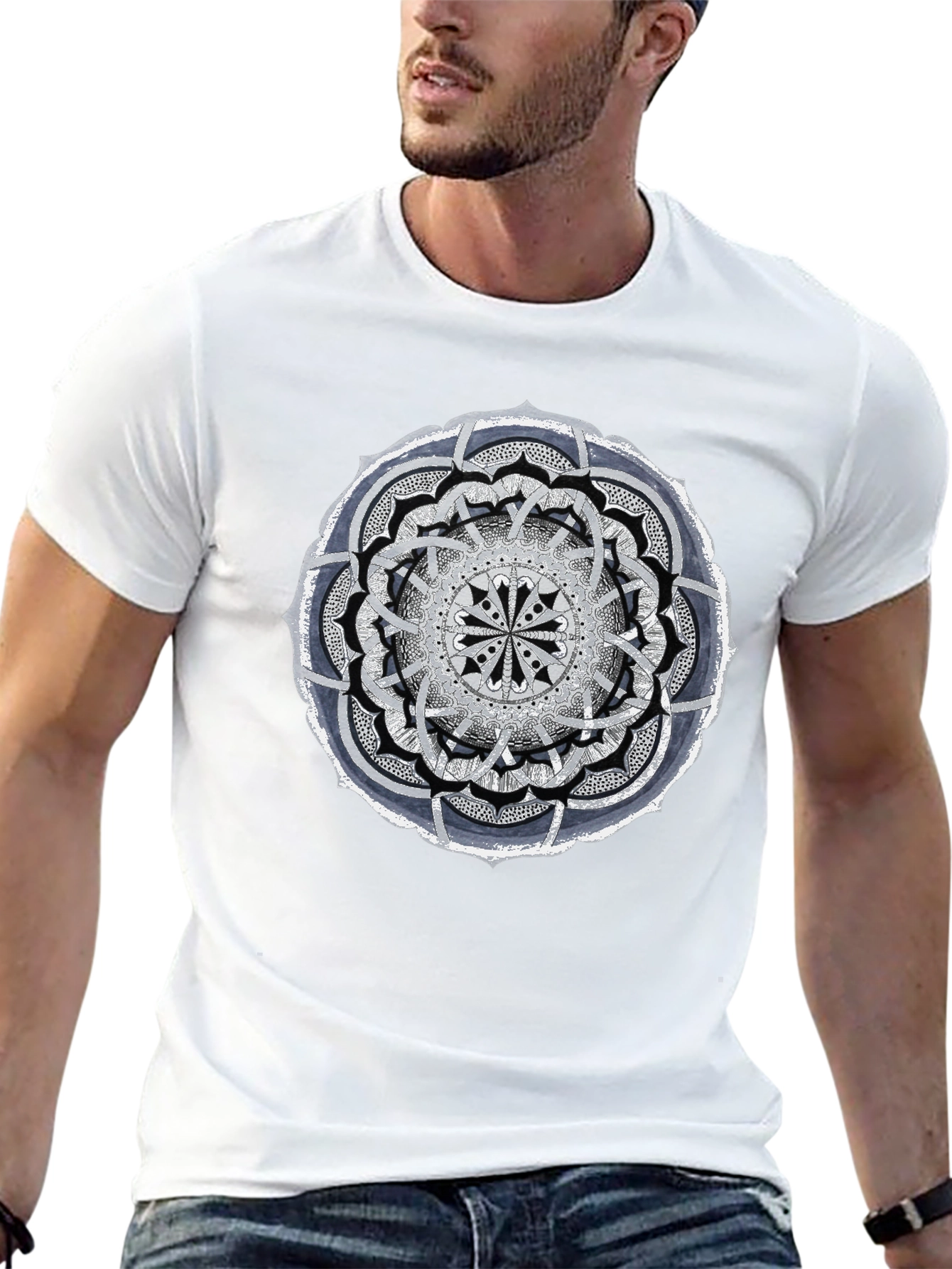 Mandala Graphic Tee - Stylish Black Cotton T-Shirt