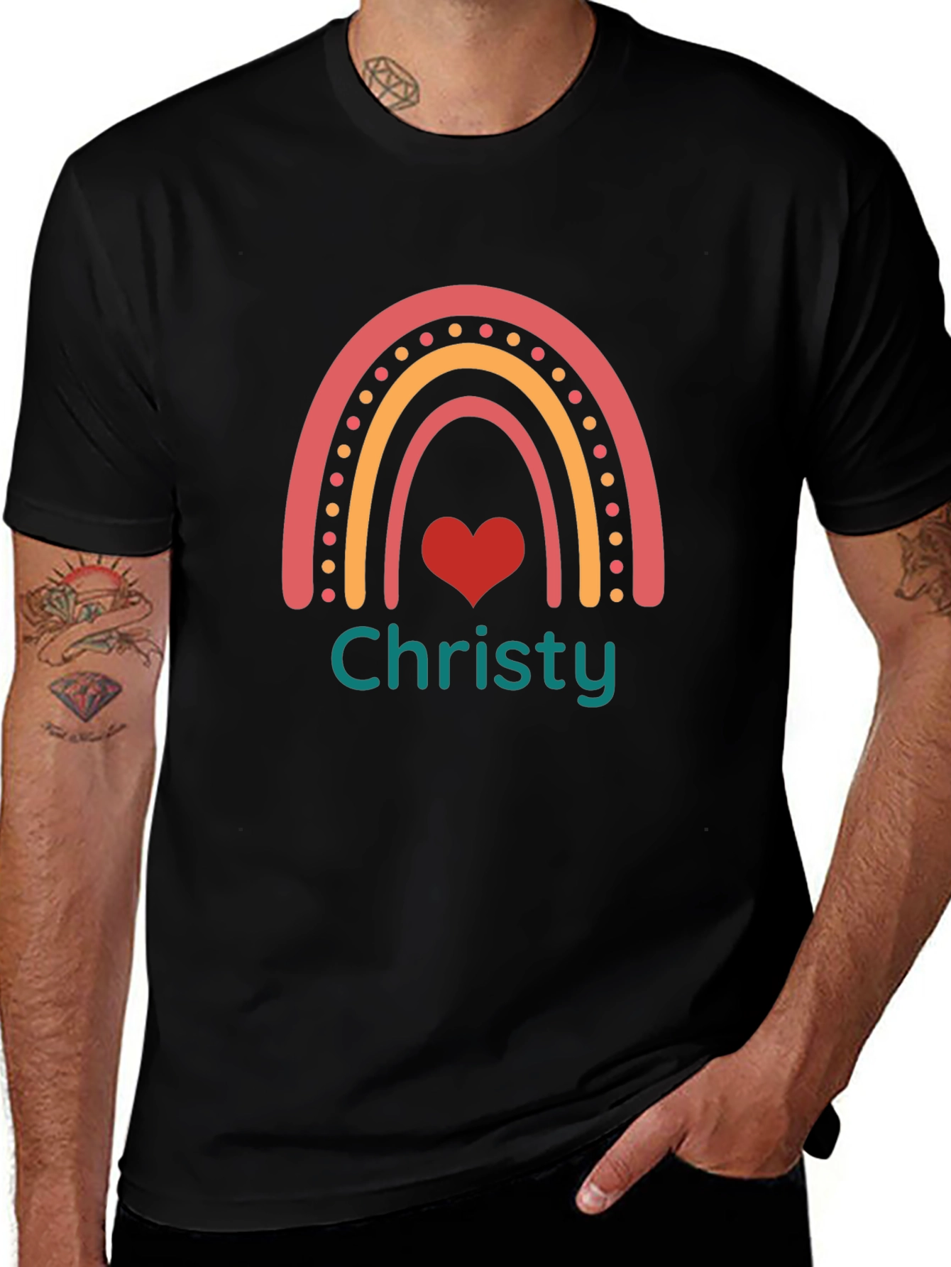 Rainbow Christy T-Shirt - Personalized Name Tee