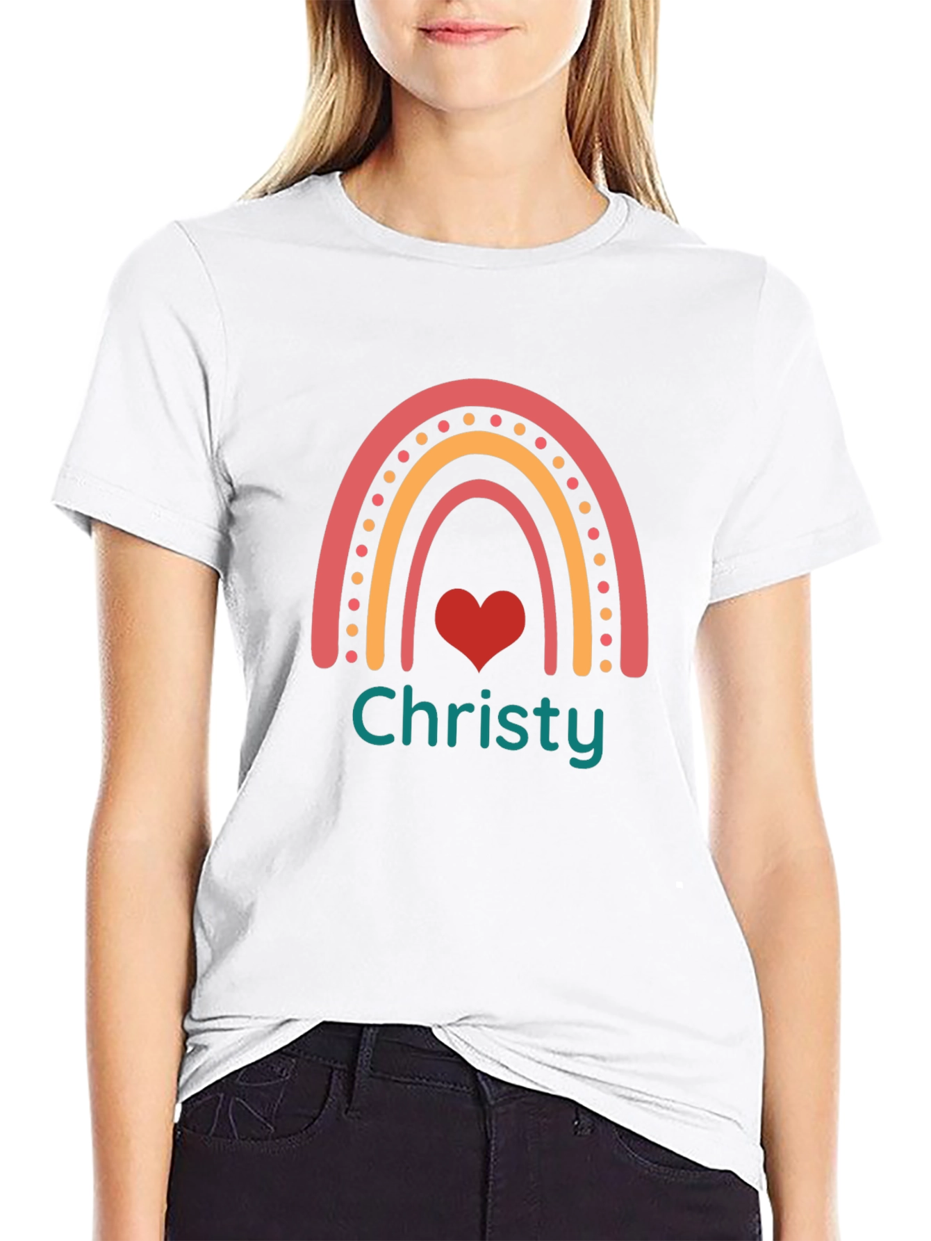Rainbow Christy T-Shirt - Personalized Name Tee