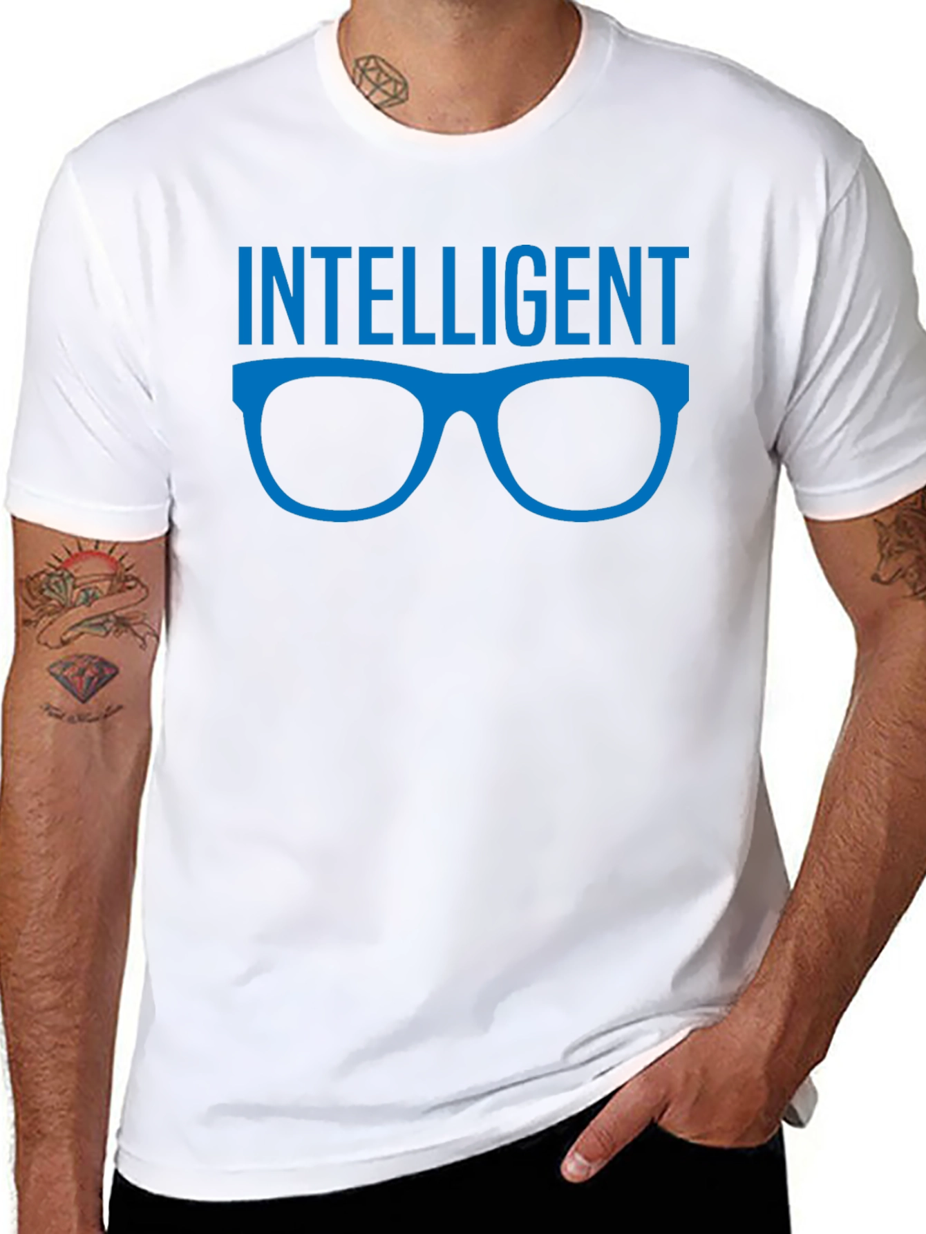Intelligent Glasses Graphic Tee - Black Cotton T-Shirt