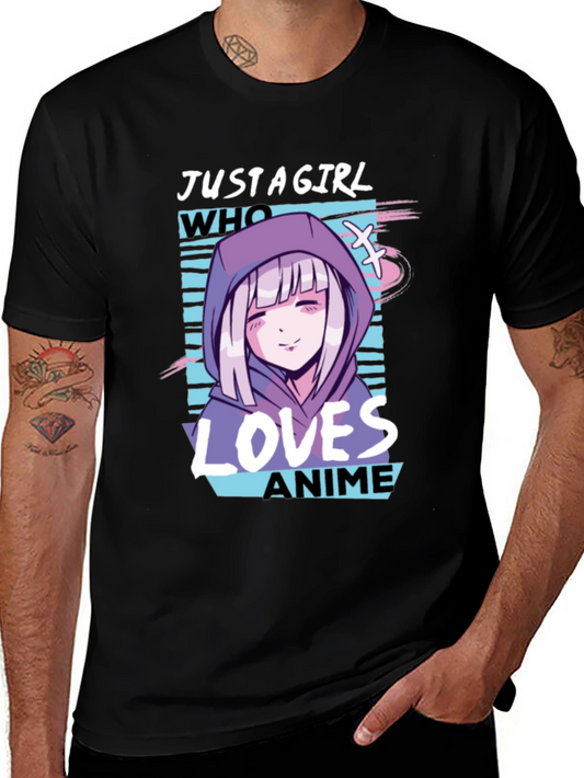 Anime Girl Graphic Tee - Just a Girl Who Loves Anime