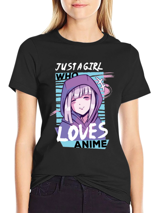 Anime Girl Graphic Tee - Just a Girl Who Loves Anime