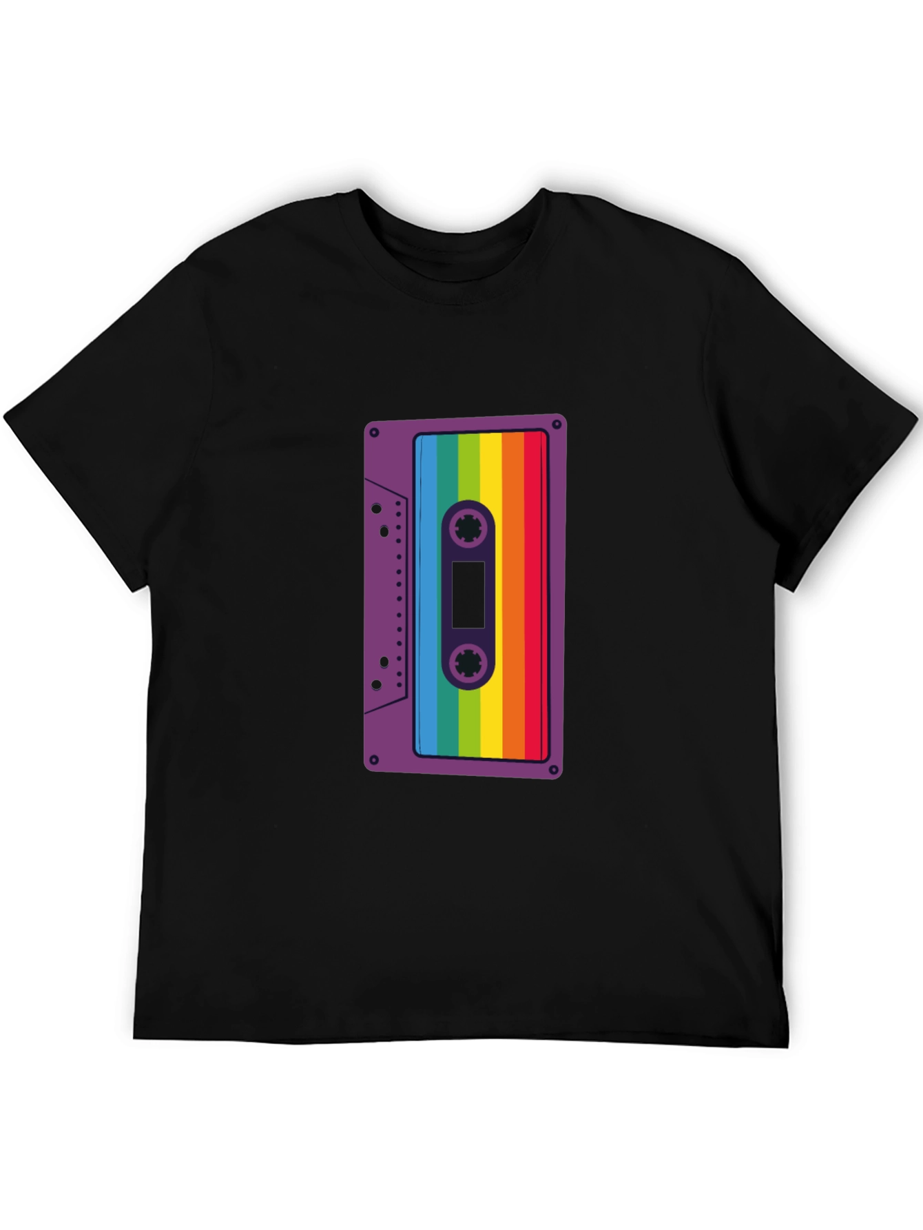 Retro Rainbow Cassette Tape Graphic Tee