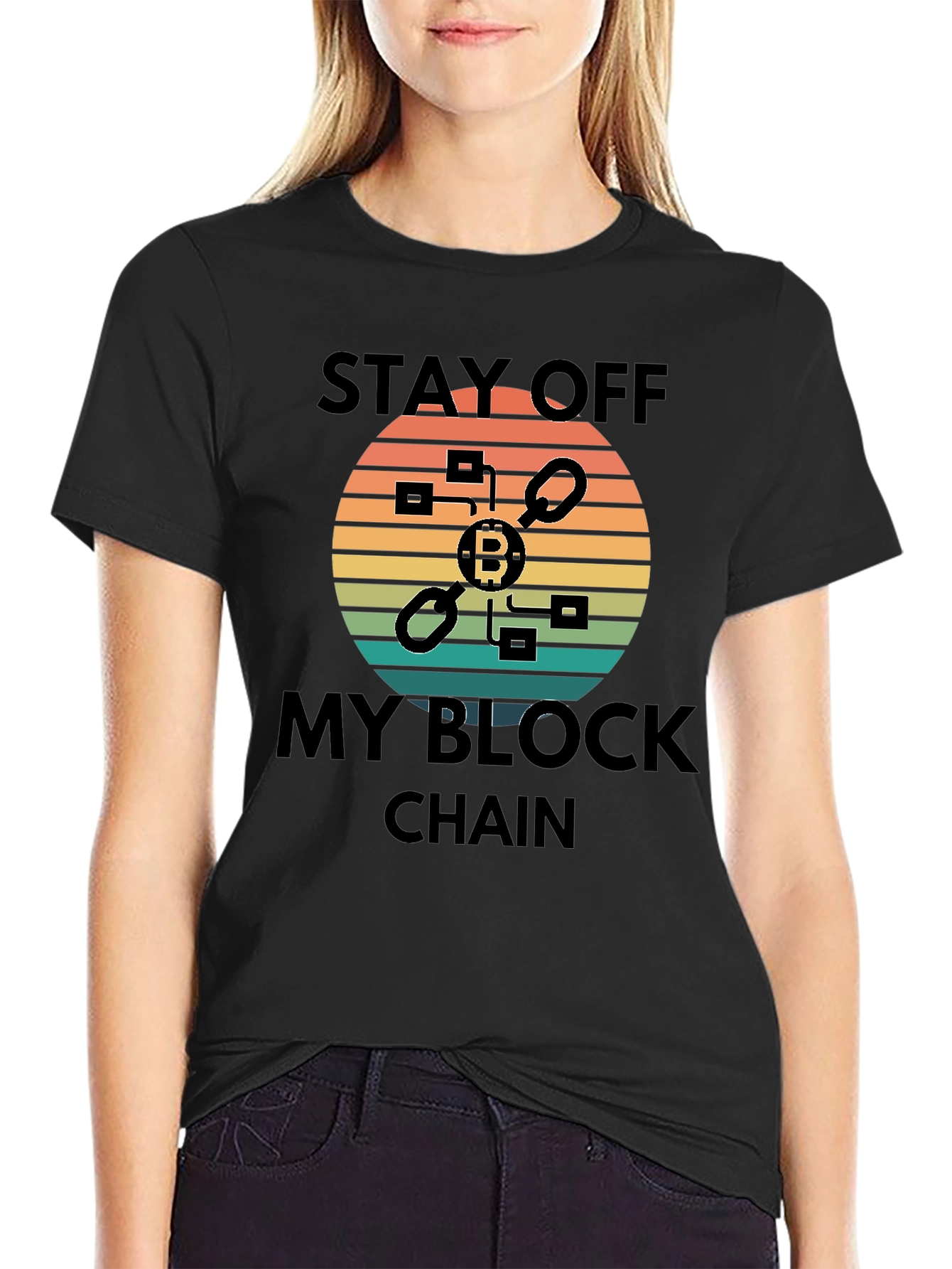 Stay Off My Blockchain Bitcoin Graphic Tee