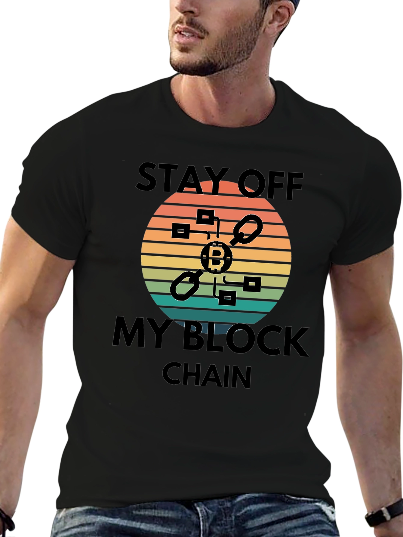 Stay Off My Blockchain Bitcoin Graphic Tee
