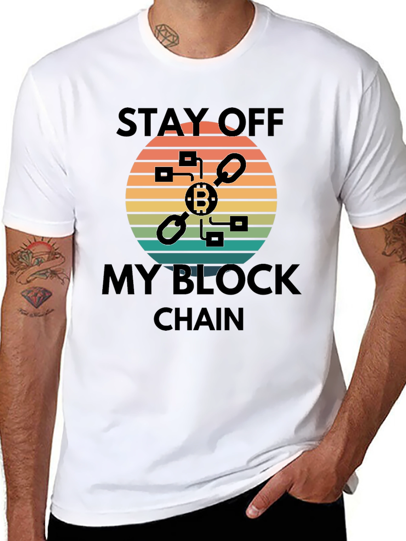 Stay Off My Blockchain Bitcoin Graphic Tee