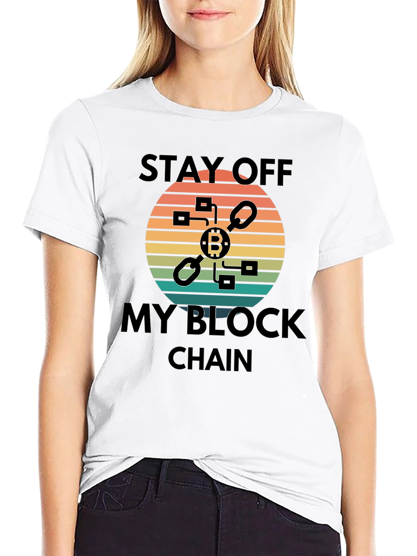 Stay Off My Blockchain Bitcoin Graphic Tee
