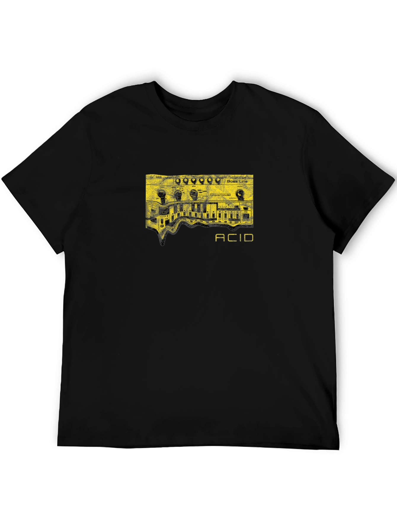 Acid Bass Line Graphic T-Shirt - Black