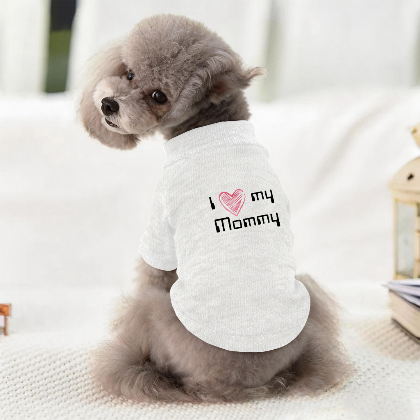 Sweet My Mommy Print Pet Cardigan Sweater