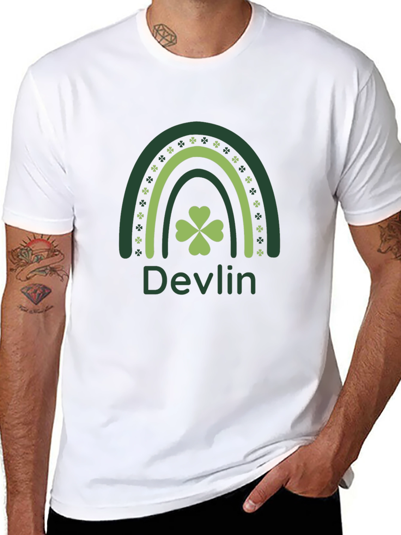 Devlin St. Patricks Day Rainbow Clover T-Shirt