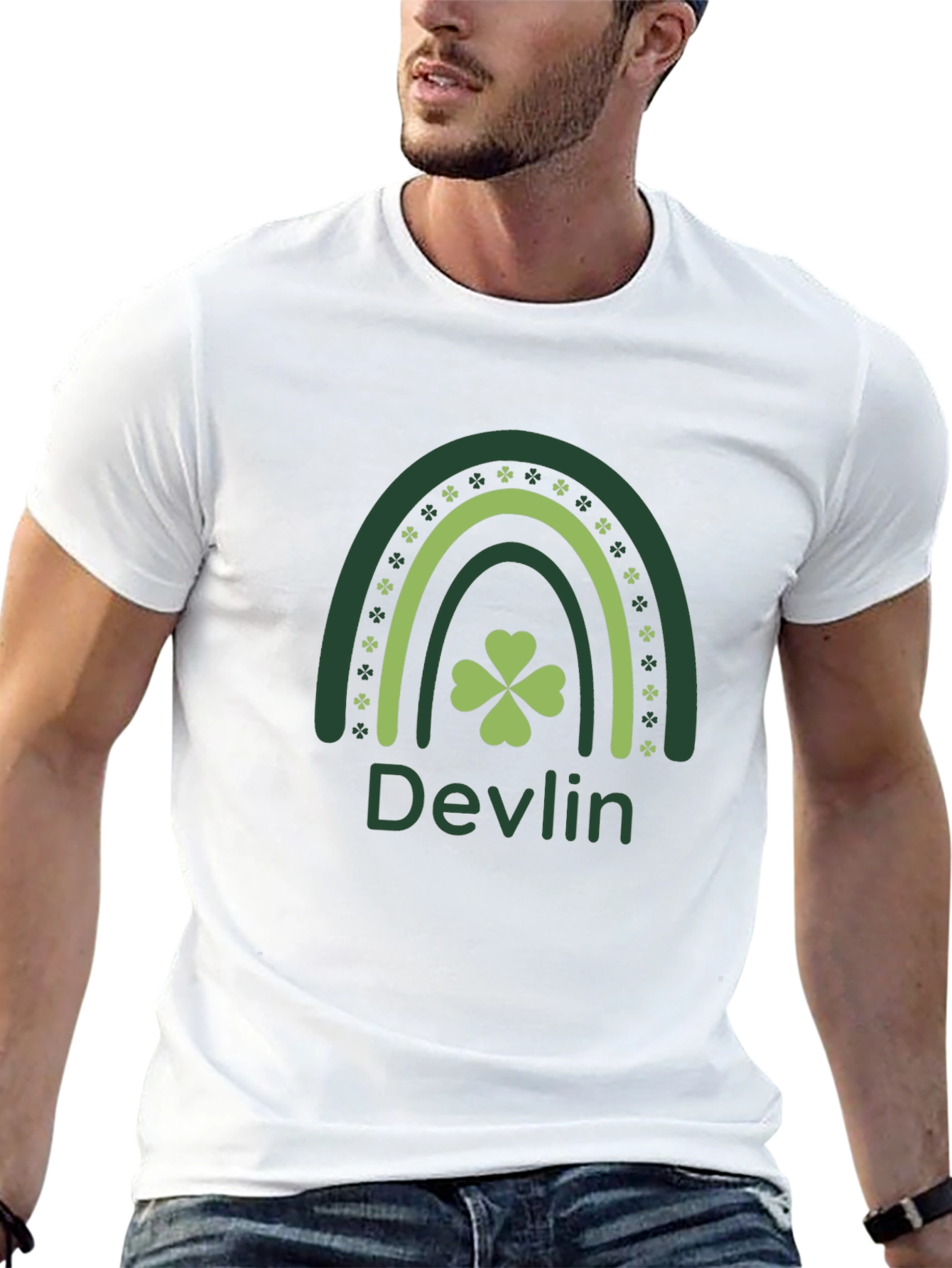 Devlin St. Patricks Day Rainbow Clover T-Shirt