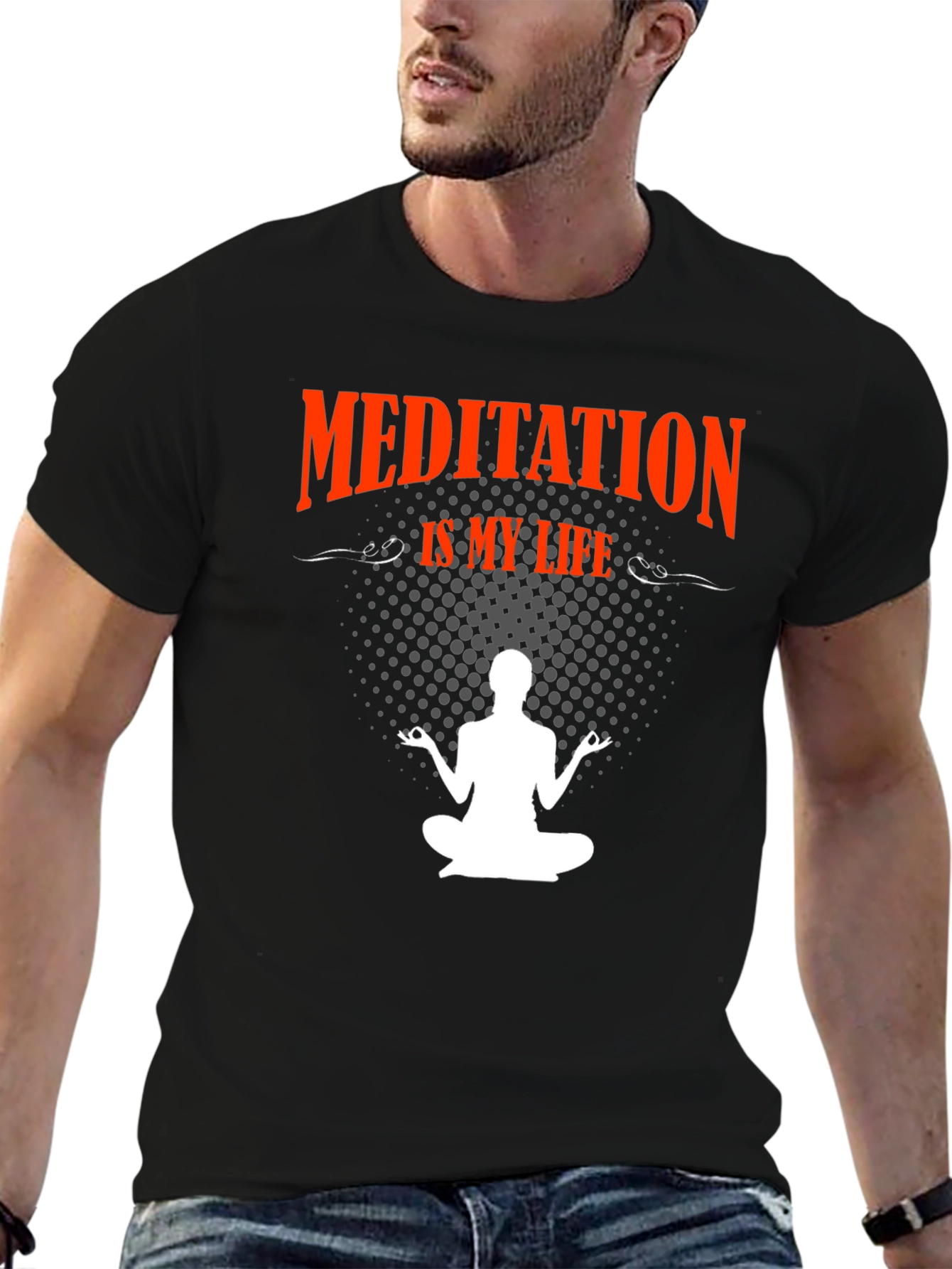 Meditation Is My Life Black T-Shirt