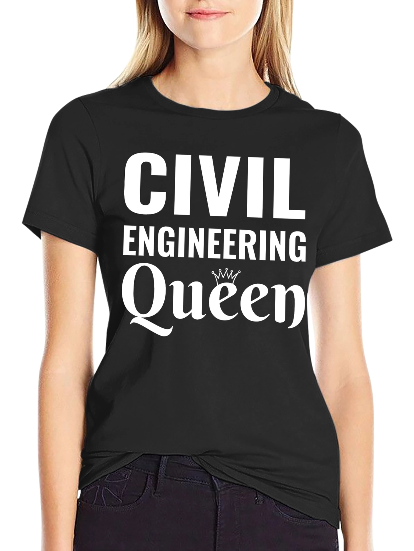 Civil Engineering Queen T-Shirt - Black