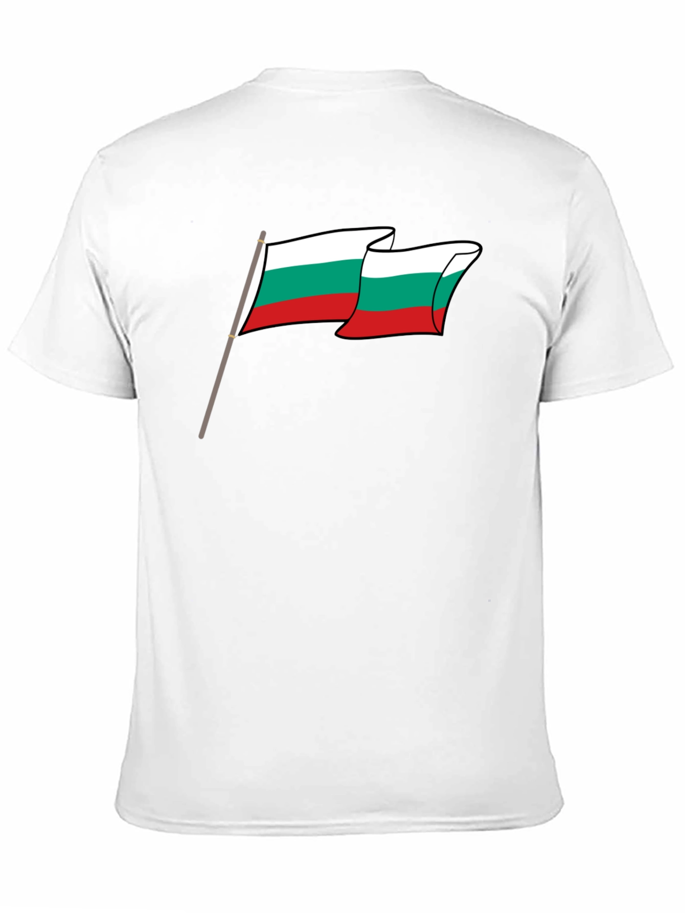 Bulgaria Flag Graphic Tee - Black Cotton T-Shirt