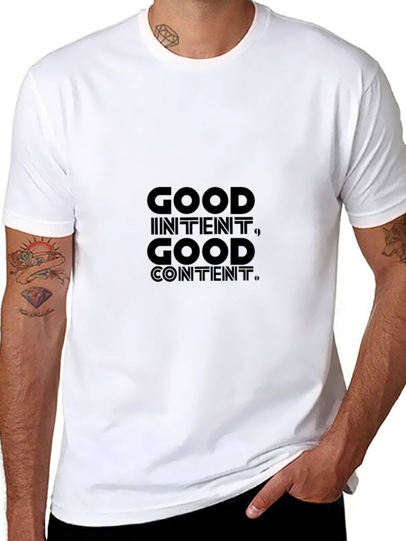 Good Intent Good Content Graphic Tee - Black
