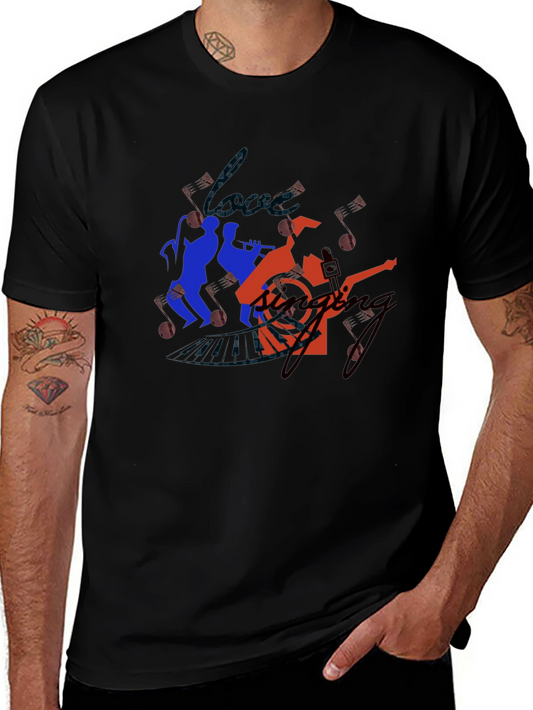 Jazz Band Graphic Tee - Black Cotton T-Shirt